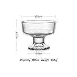 Mini 6 oz Ice Cream Sundae Glasses with Feet Embossed Dessert Bowl Polishing Technique