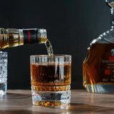 9 oz Bar Glasses Embossed Rock Nonpareil Heavy Geometric Bottom Whiskey Glasses