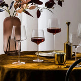 18.5 Ounce Elegant Stemmed Red Wine Glass Clear Lead Free Crystal Burgundy Glasses