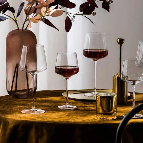 18.5 Ounce Elegant Stemmed Red Wine Glass Clear Lead Free Crystal Burgundy Glasses