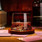 Japanese Bar Wine Glass Clear Drinking Glass Mt. Fuji Whiskey tilting doll