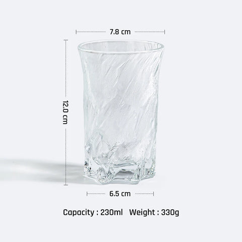 Japanese Glacier Frosted Glasses Clear Old Fashioned Whiskey Rock Glasses