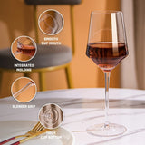 Personalized Clear Crystal Bordeaux Wine Glasses, Long Stem Elegant Red Wine Glasses