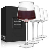 18.5 Ounce Elegant Stemmed Red Wine Glass Clear Lead Free Crystal Burgundy Glasses