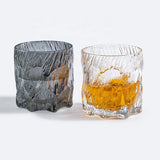 Japanese Glacier Frosted Glasses Clear Old Fashioned Whiskey Rock Glasses