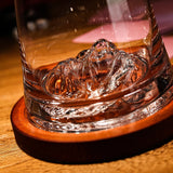 Japanese Bar Wine Glass Clear Drinking Glass Mt. Fuji Whiskey tilting doll