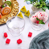 Mini 6 oz Ice Cream Sundae Glasses with Feet Embossed Dessert Bowl Polishing Technique