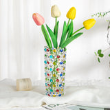 Hand Painted Colorful Dots Glass Vase Crystal Glass Vase Flower Arrangement Home Decoration