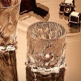 Japanese Glacier Frosted Glasses Clear Old Fashioned Whiskey Rock Glasses