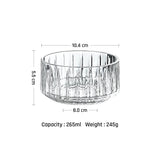 Vertical Stripe Crystal Prep Bowl Small Clip Bowl Tableware Clear Mini Glass Serving Bowl