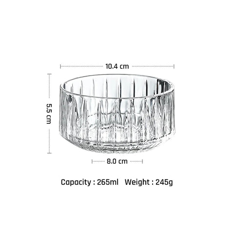 Vertical Stripe Crystal Prep Bowl Small Clip Bowl Tableware Clear Mini Glass Serving Bowl