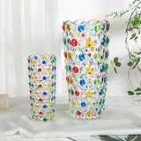Hand Painted Colorful Dots Glass Vase Crystal Glass Vase Flower Arrangement Home Decoration