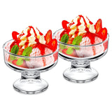 Mini 6 oz Ice Cream Sundae Glasses with Feet Embossed Dessert Bowl Polishing Technique