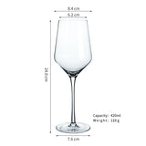 Personalized Clear Crystal Bordeaux Wine Glasses, Long Stem Elegant Red Wine Glasses