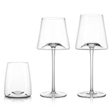 Elegant Trapezoidal White Wine Glasses Stemless Concave Bottom Stemmed Highball Glasses