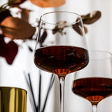 18.5 Ounce Elegant Stemmed Red Wine Glass Clear Lead Free Crystal Burgundy Glasses