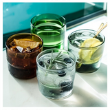 High borosilicate glass cups colorful cold drink stacking cups household heat-resistant beverage milk coffee glass drinking cups