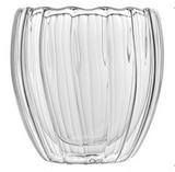 Household striped double-layer cup high borosilicate high temperature double-layer glass water cup simple tea cups high value coffee cups