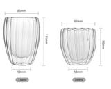 Household striped double-layer cup high borosilicate high temperature double-layer glass water cup simple tea cups high value coffee cups