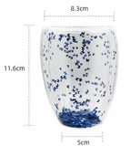 High borosilicate creative double layer high temperature ins style personalized glitter sequins star egg-shaped juice coffee cups