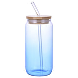 High borosilicate glass set of six home cold drink cola translucent gradient straw glass cups