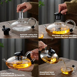 High borosilicate high temperature filtration teapot glass teapot heat-resistant glass tea set home coffee maker