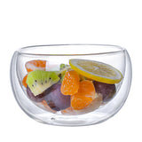 High Borosilicate Double Insulated Glass Bowl Transparent Household Double Fruit Salad Bowl Cereal Muesli Breakfast Salad Bowl