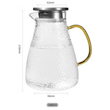 冷水壶玻璃耐高温家用大容量凉水杯加厚泡茶壶高颜值锤目纹凉水壶