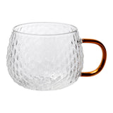 High borosilicate high temperature glass cup household mark milk coffee tea cup with handle high value hammer grain glass water cup