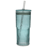 High borosilicate straw cup with lid large capacity summer ice cola coffee cold drink cup drinking glass