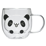 Animal party high temperature resistant glass cups ladies home drinking cups high value cute panda milk glass
