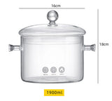 High borosilicate glass pots and pans high temperature resistant stew pots and pans household soaking pots and pans transparent glass environmentally friendly soup pots and pans