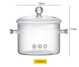 High borosilicate glass pots and pans high temperature resistant stew pots and pans household soaking pots and pans transparent glass environmentally friendly soup pots and pans