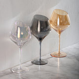 「Perfect for Celebrations」Angled-Bowl Crystal Wine Glasses with Gradient Coating - Professional Champagne Set for Hosting Events