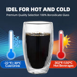 High borosilicate glass household heat insulation breakfast milk coffee cup vertical pattern high temperature resistant double glass cups