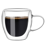 Double Glass Coffee Mug Insulated American Transparent Glass Mug with Handle Office Borosilicate Heat Resistant Tea Mugs