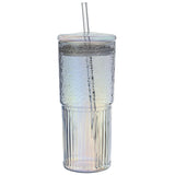 High borosilicate straw cup with lid large capacity summer ice cola coffee cold drink cup drinking glass