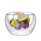 High Borosilicate Double Insulated Glass Bowl Transparent Household Double Fruit Salad Bowl Cereal Muesli Breakfast Salad Bowl