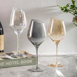 「Perfect for Celebrations」Angled-Bowl Crystal Wine Glasses with Gradient Coating - Professional Champagne Set for Hosting Events