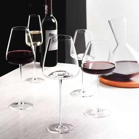 Luxury Burgundy Wine Glass Set - Classic Crystal Stemware for Discerning Connoisseurs