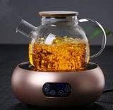 High borosilicate high temperature thickened glass kettle bamboo lid household high value new Chinese style teapot