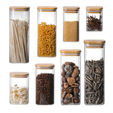 Spot wholesale high borosilicate glass storage jars household kitchen nuts groceries tea square storage sealed jar