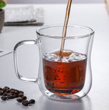 High borosilicate glass set of household simple double-layer glass heat-insulating water cup milk coffee cups