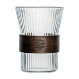 High borosilicate Chinese glass cup household heat insulation anti-scald vertical pattern tea cup living room guest drinking cup juice cup coffee cups