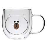 Animal party high temperature resistant glass cups ladies home drinking cups high value cute panda milk glass