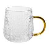 High borosilicate high temperature glass cup household mark milk coffee tea cup with handle high value hammer grain glass water cup