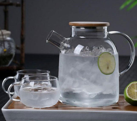 High borosilicate high temperature thickened glass kettle bamboo lid household high value new Chinese style teapot