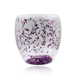 High borosilicate creative double layer high temperature ins style personalized glitter sequins star egg-shaped juice coffee cups