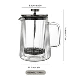 Glass French press pot double borosilicate glass vertical filter press pot household tea brewer milk froth hand brewing coffee maker