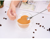 High borosilicate double layer love glass water cup glass cup coffee cup set with spoon home afternoon tea